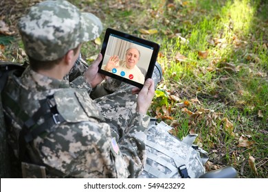 Video call and chat concept. Man video conferencing on tablet - Powered by Shutterstock