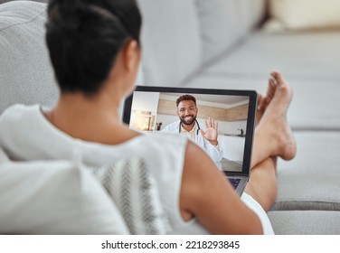 Video Call, Telehealth Doctor With Patient On Laptop Screen For Virtual Healthcare Consultation, Results Communication And Trust. Black Man Cardiology With Woman Zoom Call For Online Medical Advice