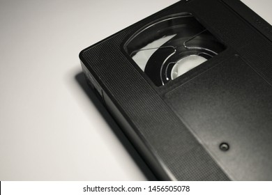 Video cassette on white background