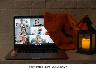 Video Chat On Laptop In Halloween