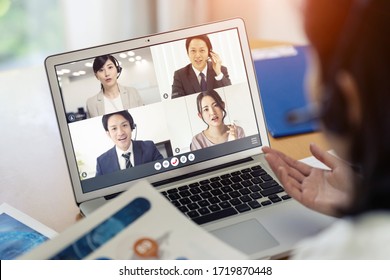 Video Conference Concept. Teleconference. Telemeeting. Webinar. Online Seminar. E-Learning.