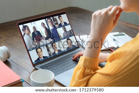 Video conference concept. Telemeeting. Videophone. Teleconference.