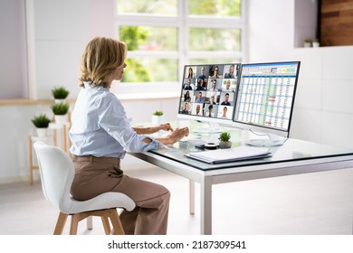 Video Conference Meeting Call. Videoconferencing Webinar Technology - Shutterstock ID 2187309541