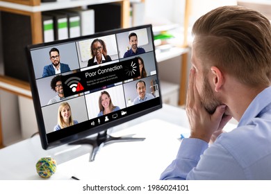 Video Conference Slow Internet Connection. Poor Signal Problem
