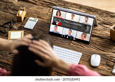 Video Conference Slow Internet Connection. Poor Signal Problem