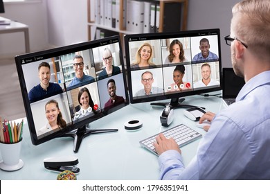 Video Conferencing Call Business Meeting On Stock Photo 1796351941 ...