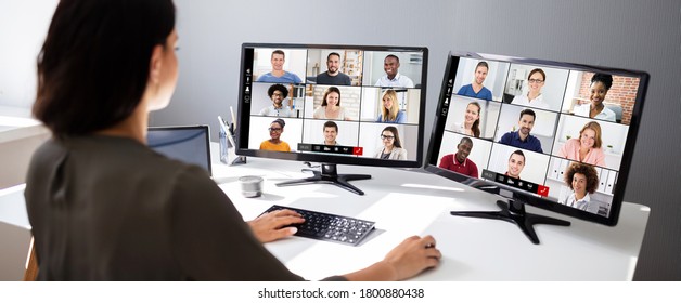 Video Conferencing Call Business Meeting On Computer