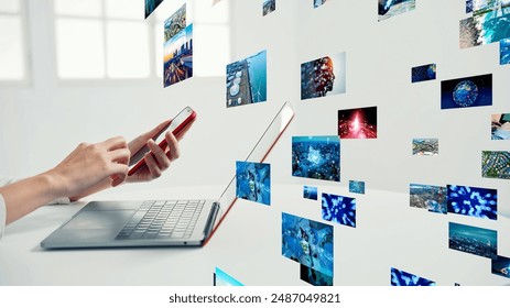 Video editing concept with engineer working on PC in office.