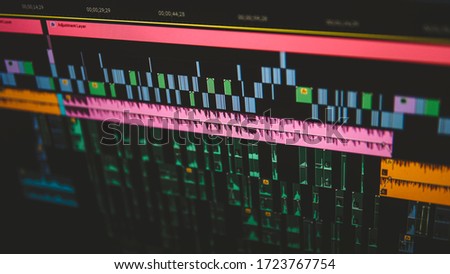 Video Editing process close up