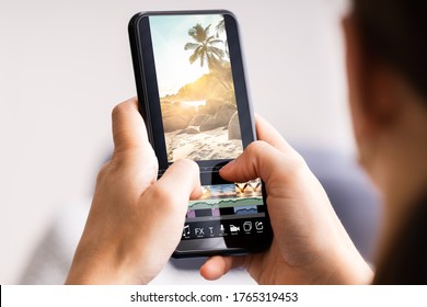 Video Editor App On Phone. Montage Software
