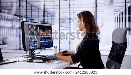 Video Editor Computer Software. Montage And Edit