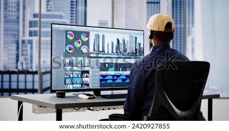 Video Editor Or Designer Using Editing Software Tech On Computer