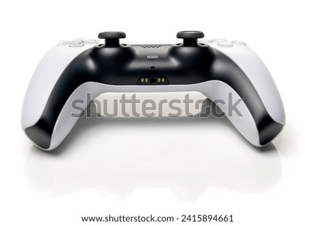 Video game console controller isolated over white background. Playing games concept