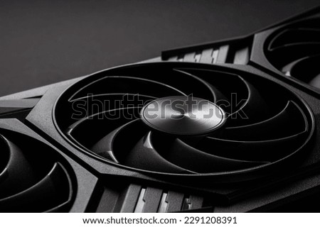 Video graphics card coolers. Gpu background close up.