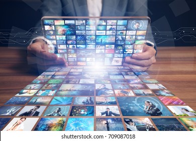 video hosting website. movie streaming service. digital photo album. - Shutterstock ID 709087018