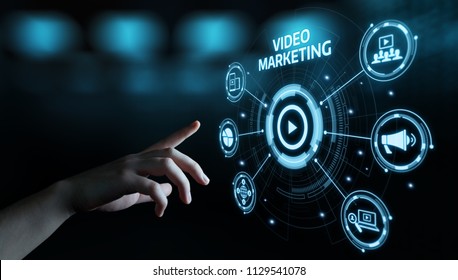 Video Marketing Advertising Businesss Internet Network Technology Concept. - Shutterstock ID 1129541078