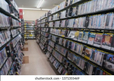 Video Rental Store Shelf Bokeh