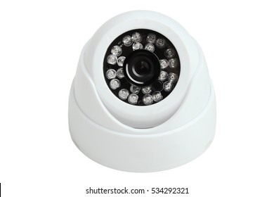 Video Surveillance Camera On Isolated White Background