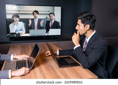 Videoconferencing In Meeting Room.