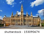 Viena capital, impressive gothic architecture of City hall. Travel and landmarks of Austria