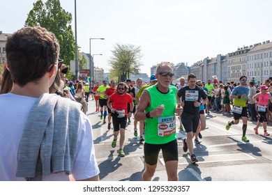 Vienna / Austria - 04 22 2018: Participants Of The Vienna City Marathon 2018