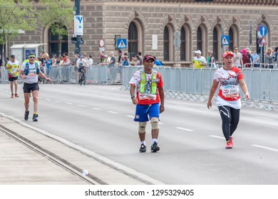 Vienna / Austria - 04 22 2018: Participants Of The Vienna City Marathon 2018