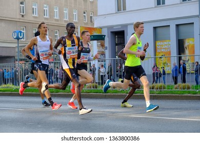 Vienna, Austria, 07 April 2019, Vienna City Marathon At Lasallestrasse, Runners After Start