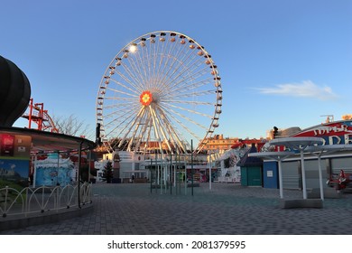 Vienna, Austria -11 22 2021: Prater Amusement Fairs Wheal Closed Because Of Covid