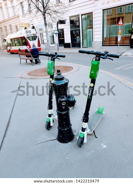 Vienna,\
Austria - 2019.02.16.: Lime S electric\
roller