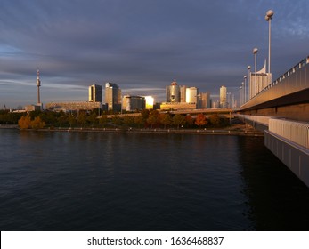 Vienna, Austria, 24 Oct 2005, View From Bridge Reichsbrücke To Vienna Danube City