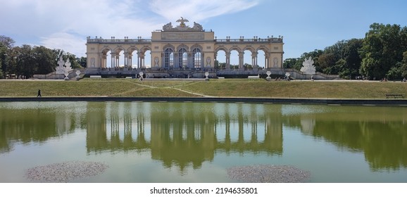 Vienna, Austria- 28 July 2022: The Gloriette “temple Of Glory”, In The Schönbrunn Palace Garden
