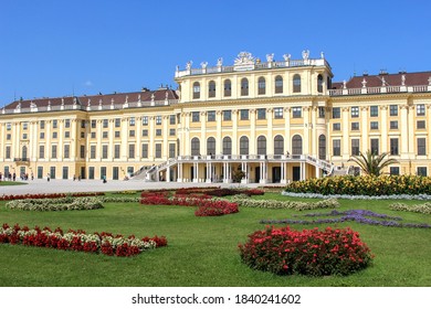 Vienna / Austria - 29 August 2020: Schönbrunn Palace And Gardens - A Historical Rococo Palace