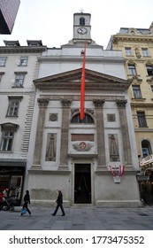 VIENNA / AUSTRIA - APRIL 11 2012: Maltese Church (Church Of Saint John The Baptist) On Kärntner Straße, A Roman Catholic Gothic Church Of The Knights Hospitaller, Built In The Mid 15th Century.