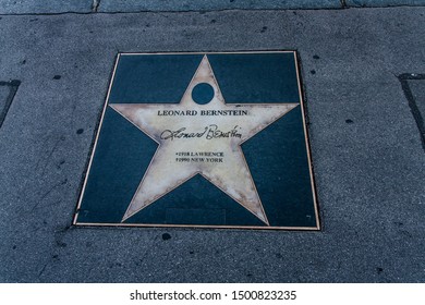 Vienna, Austria - August 15, 2010: A Star of Leonard Bernstein in the pedestrian area