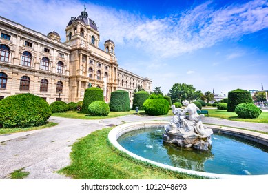 Vienna, Austria. Beautiful park of Maria-Theresien-Platz, Ringstrasse in Wien, Austria