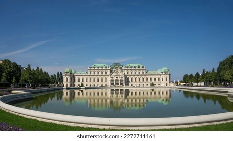 Vienna, Austria. Belvedere Palace with reflection - Shutterstock ID 2272711161