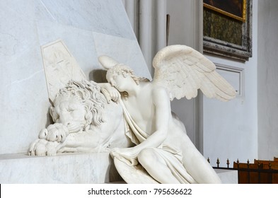 Vienna, Austria - July 20, 2017: Cenotaph to Marie Christine of Austria in the Augustinerkirche, by Canova