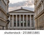 Vienna, Austria - July 23, 2024: The majestic exterior of the Austrian Parliament
