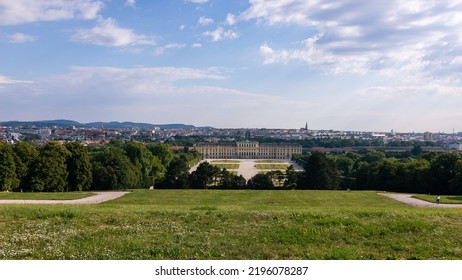 Vienna, Austria, July 6, 2022: Scenic View Of Schönbrunn Palace And Vienna