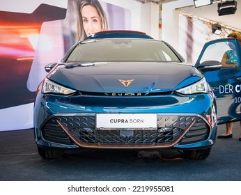 Vienna, Austria - June 2022: Close Up Detail With The New Cupra Born Electric Compact Car