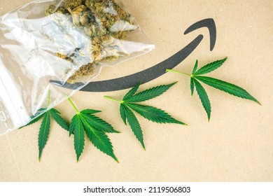 Vienna Austria June.20 2021: Editorial: Amazon.com Now Allows It’s Workers To Use Medicinal Legal Cannabis Decriminalization