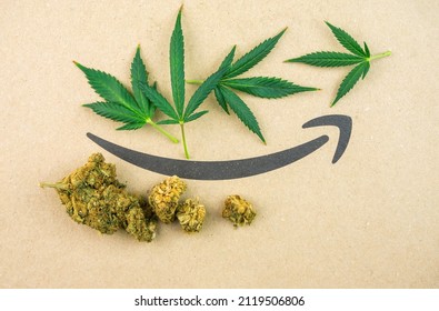 Vienna Austria June.20 2021: Editorial: Amazon.com Now Allows It’s Workers To Use Medicinal Legal Cannabis Decriminalization