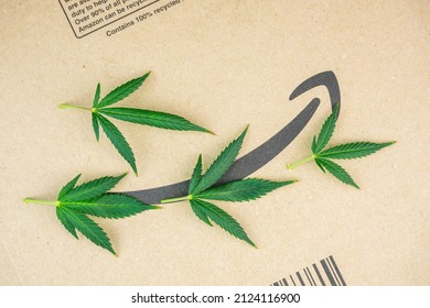 Vienna Austria June.20 2021: Editorial: Amazon.com Now Allows It’s Workers To Use Medicinal Legal Cannabis Decriminalization