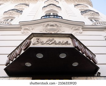 Vienna, Austria - November 20 2021: Bellaria Kino Historic Cinema Entrance Sign.