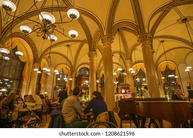 VIENNA, AUSTRIA - NOVEMBER  2017: The Legendary Café Central In Innere Stadt (Inner City), Vienna, Austria