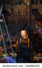 VIENNA, AUSTRIA - October 4 2019: Young Shop Keeper Smiling