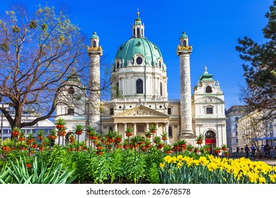 Vienna - beautiful baroque St. Charle's church
