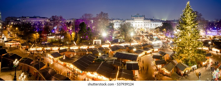 Vienna Christmas Market Panorama