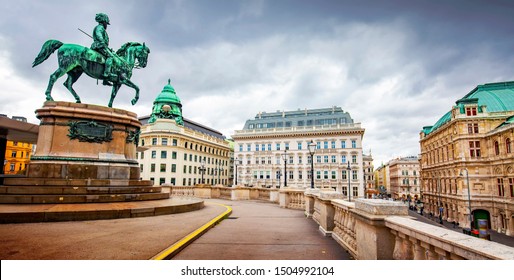 Vienna State Opera and old city view, Austria