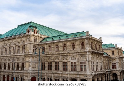 The Vienna State Opera or Vienna Operahouse (Wiener Staatsoper) seen from Albertina museum.